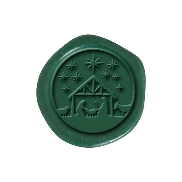 Nativity Christmas Wax Seal Stickers 8PK - Hand Pressed 1 1/4"