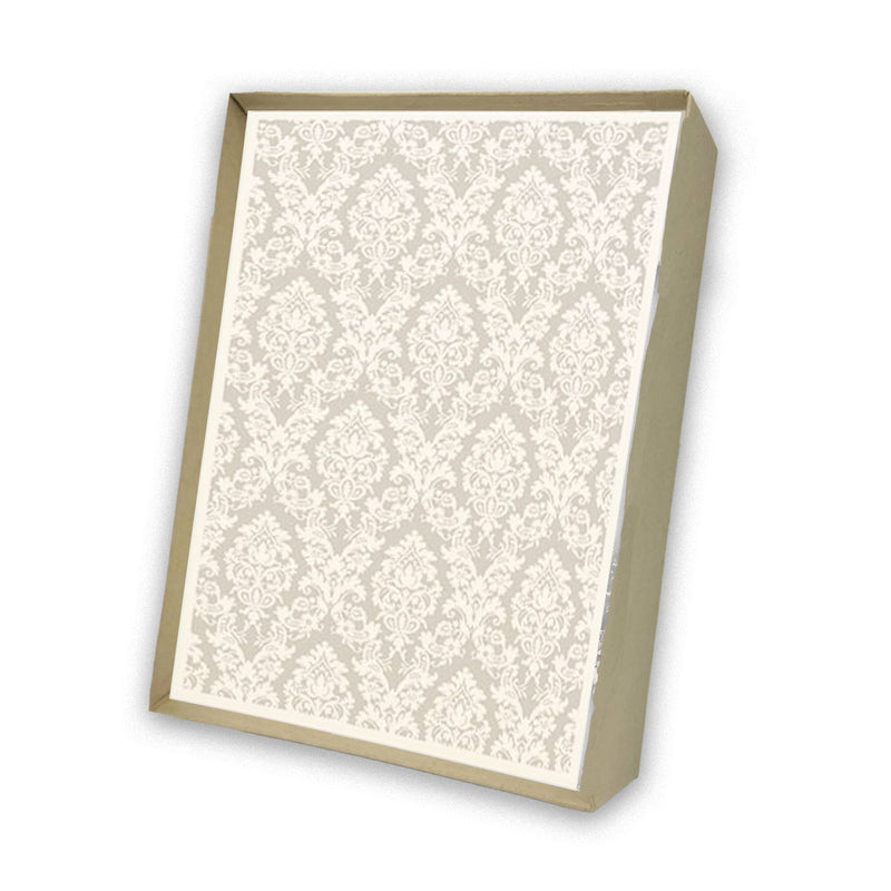 Silver Brocade Italian Note Cards Boxed Sets 4x6" - by Tassotti Italy 8/8