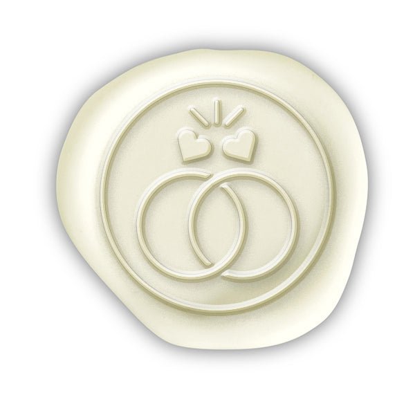 Wedding Rings Hand Pressed Adhesive Wax Seals #LS594HPNS - Nostalgic Impressions