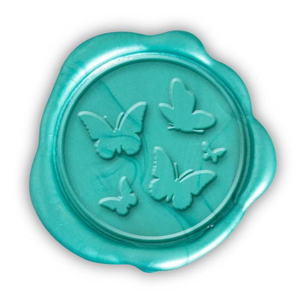Butterflies Hand Pressed Adhesive Wax Seals #LS596HPNS - Nostalgic Impressions