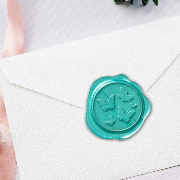 Butterflies Hand Pressed Adhesive Wax Seals #LS596HPNS - Nostalgic Impressions