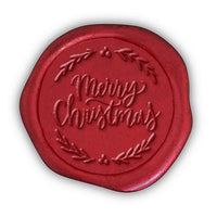 Merry Christmas Wax Seal Stamp with Burgundy Handle #6502