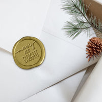 Merry and Bright Adhesive Christmas Wax Seal Stickers 8PK - Hand Pressed 1 1/4" - Nostalgic Impressions
