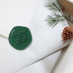 Merry and Bright Adhesive Christmas Wax Seal Stickers 8PK - Hand Pressed 1 1/4"