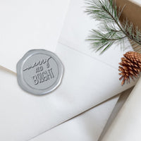 Merry and Bright Adhesive Christmas Wax Seal Stickers 8PK - Hand Pressed 1 1/4" - Nostalgic Impressions