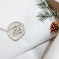 Merry and Bright Adhesive Christmas Wax Seal Stickers 8PK - Hand Pressed 1 1/4" - Nostalgic Impressions