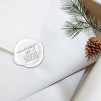 Merry and Bright Adhesive Christmas Wax Seal Stickers 8PK - Hand Pressed 1 1/4" - Nostalgic Impressions