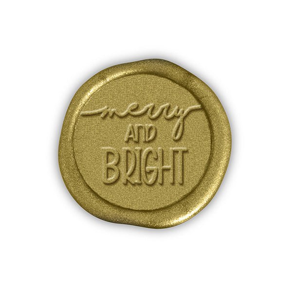 Merry and Bright Adhesive Christmas Wax Seal Stickers 8PK - Hand Pressed 1 1/4" - Nostalgic Impressions