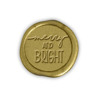 Merry and Bright Adhesive Christmas Wax Seal Stickers 8PK - Hand Pressed 1 1/4" - Nostalgic Impressions
