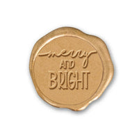 Merry and Bright Adhesive Christmas Wax Seal Stickers 8PK - Hand Pressed 1 1/4" - Nostalgic Impressions