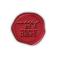 Merry and Bright Adhesive Christmas Wax Seal Stickers 8PK - Hand Pressed 1 1/4" - Nostalgic Impressions