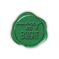 Merry and Bright Adhesive Christmas Wax Seal Stickers 8PK - Hand Pressed 1 1/4" - Nostalgic Impressions