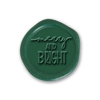 Merry and Bright Adhesive Christmas Wax Seal Stickers 8PK - Hand Pressed 1 1/4" - Nostalgic Impressions