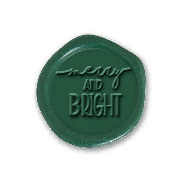 Merry and Bright Adhesive Christmas Wax Seal Stickers 8PK - Hand Pressed 1 1/4" - Nostalgic Impressions