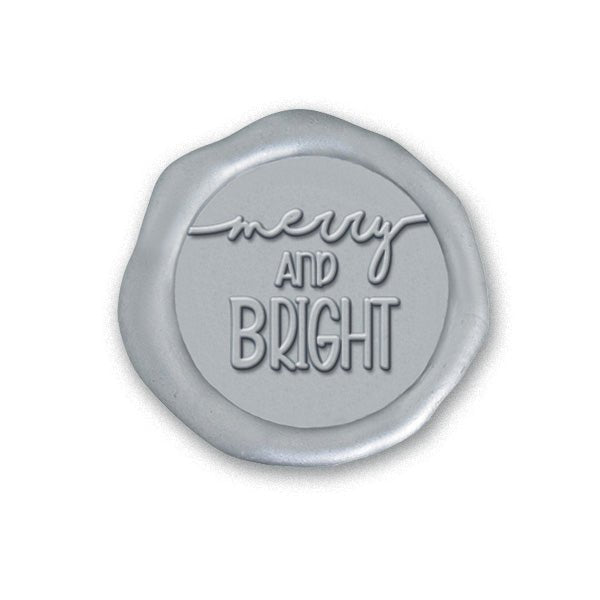 Merry and Bright Adhesive Christmas Wax Seal Stickers 8PK - Hand Pressed 1 1/4" - Nostalgic Impressions