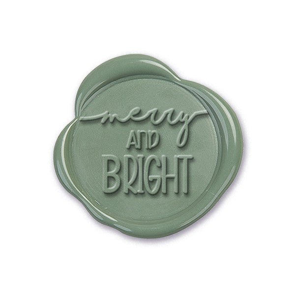 Merry and Bright Adhesive Christmas Wax Seal Stickers 8PK - Hand Pressed 1 1/4" - Nostalgic Impressions