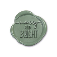 Merry and Bright Adhesive Christmas Wax Seal Stickers 8PK - Hand Pressed 1 1/4" - Nostalgic Impressions