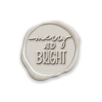 Merry and Bright Adhesive Christmas Wax Seal Stickers 8PK - Hand Pressed 1 1/4" - Nostalgic Impressions