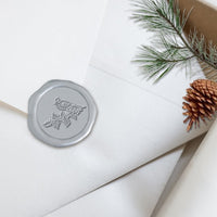 Winter Cardinal Adhesive Christmas Wax Seal Stickers 8PK - Hand Pressed 1 1/4" - Nostalgic Impressions