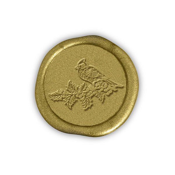 Winter Cardinal Adhesive Christmas Wax Seal Stickers 8PK - Hand Pressed 1 1/4" - Nostalgic Impressions