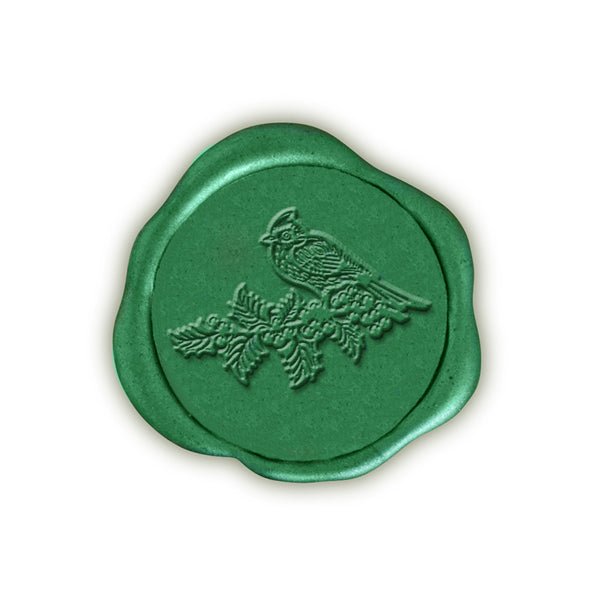Winter Cardinal Adhesive Christmas Wax Seal Stickers 8PK - Hand Pressed 1 1/4" - Nostalgic Impressions