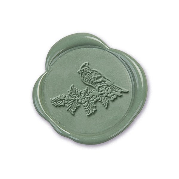 Winter Cardinal Adhesive Christmas Wax Seal Stickers 8PK - Hand Pressed 1 1/4" - Nostalgic Impressions