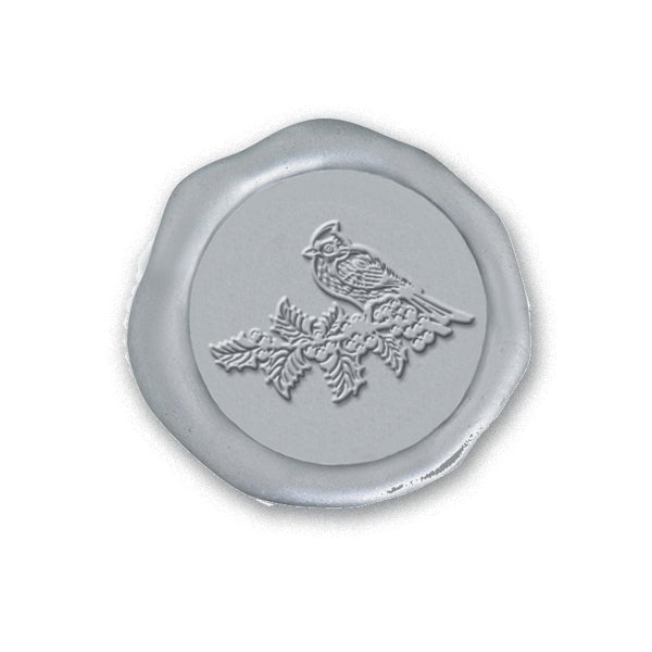 Winter Cardinal Adhesive Christmas Wax Seal Stickers 8PK - Hand Pressed 1 1/4" - Nostalgic Impressions