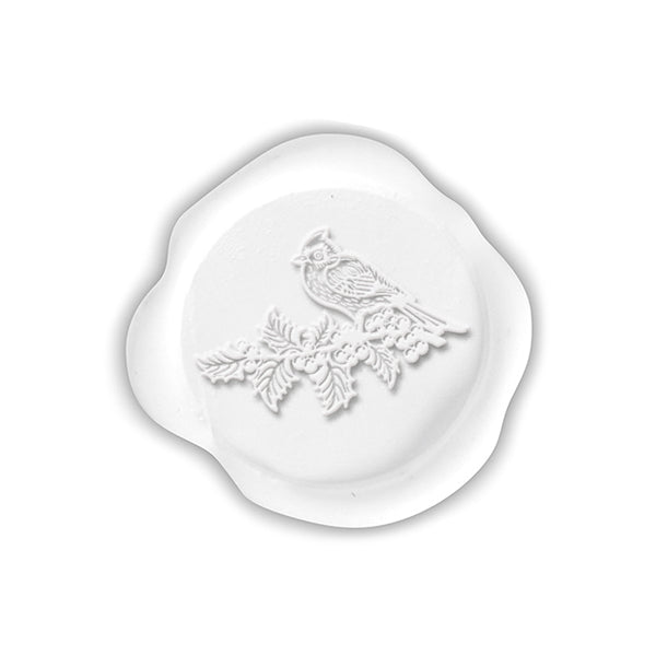 Winter Cardinal Adhesive Christmas Wax Seal Stickers 8PK - Hand Pressed 1 1/4" - Nostalgic Impressions