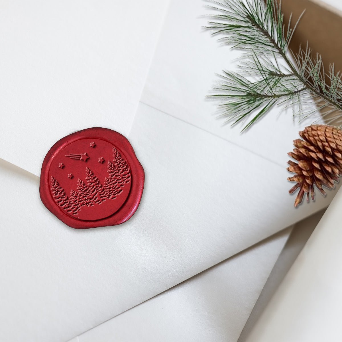 Winter Wonderland Adhesive Christmas Wax Seal Stickers 8PK - Hand Pressed 1 1/4" - Nostalgic Impressions