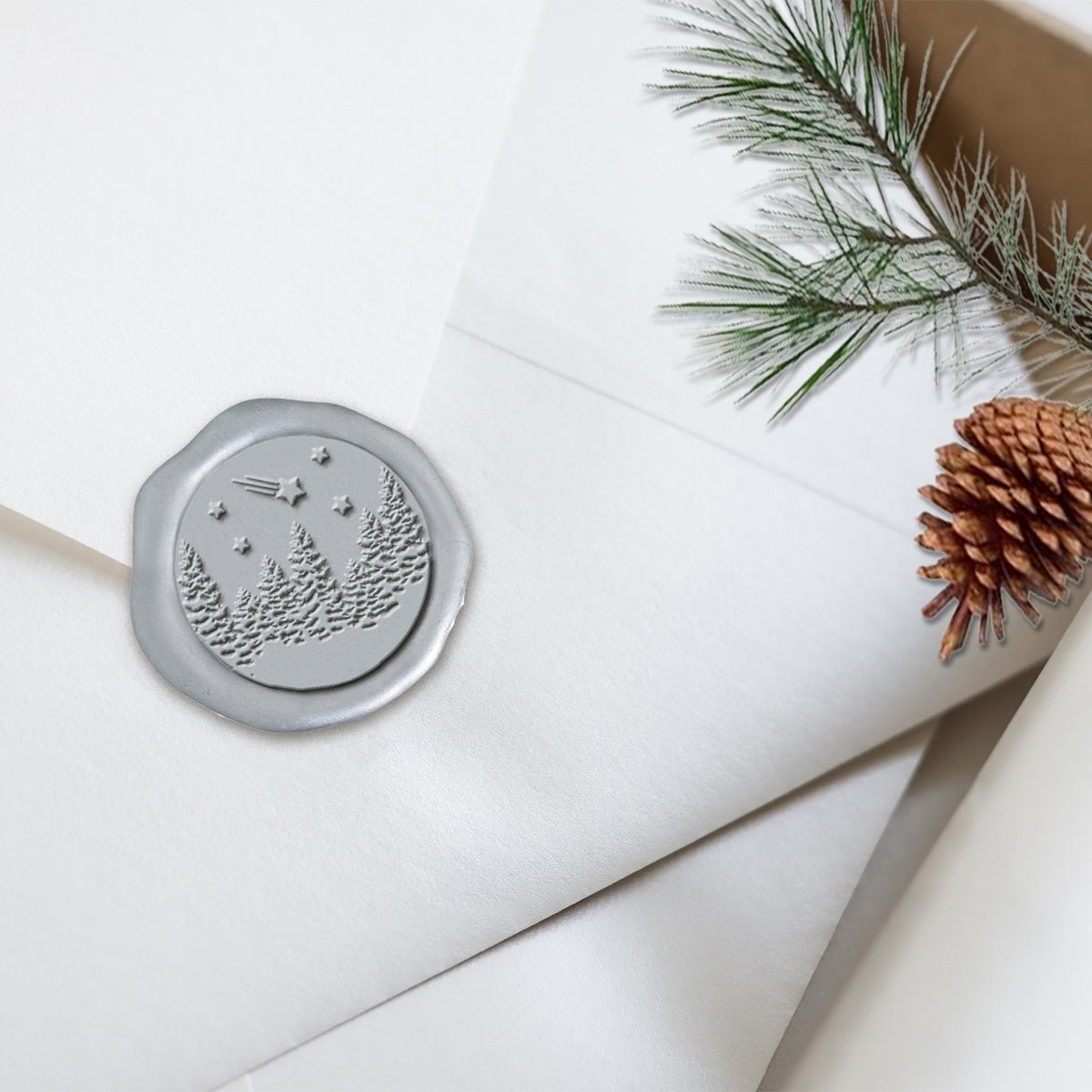 Winter Wonderland Adhesive Christmas Wax Seal Stickers 8PK - Hand Pressed 1 1/4" - Nostalgic Impressions
