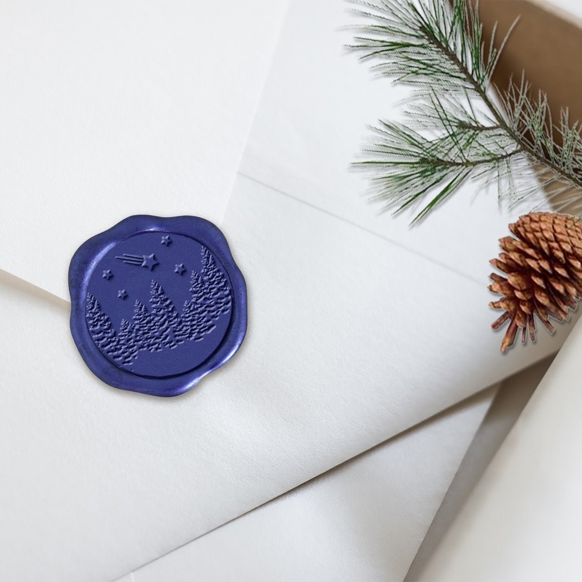 Winter Wonderland Adhesive Christmas Wax Seal Stickers 8PK - Hand Pressed 1 1/4" - Nostalgic Impressions