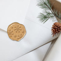 Snowflakes Adhesive Christmas Wax Seal Stickers 8PK - Hand Pressed 1 1/4" - Nostalgic Impressions