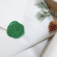 Snowflakes Adhesive Christmas Wax Seal Stickers 8PK - Hand Pressed 1 1/4" - Nostalgic Impressions