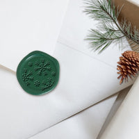Snowflakes Adhesive Christmas Wax Seal Stickers 8PK - Hand Pressed 1 1/4" - Nostalgic Impressions