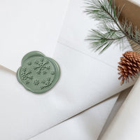 Snowflakes Adhesive Christmas Wax Seal Stickers 8PK - Hand Pressed 1 1/4" - Nostalgic Impressions