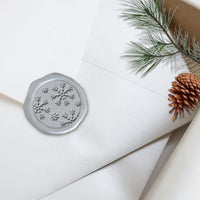 Snowflakes Adhesive Christmas Wax Seal Stickers 8PK - Hand Pressed 1 1/4" - Nostalgic Impressions