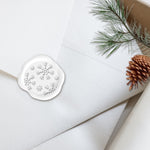 Snowflakes Adhesive Christmas Wax Seal Stickers 8PK - Hand Pressed 1 1/4"