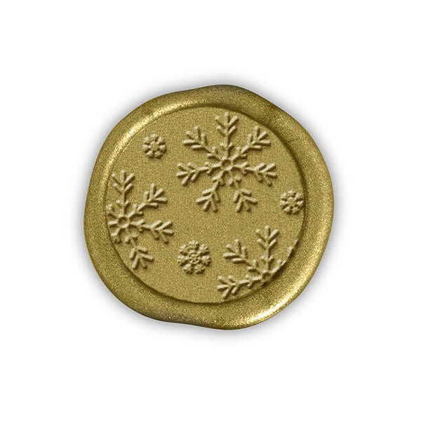 Snowflakes Adhesive Christmas Wax Seal Stickers 8PK - Hand Pressed 1 1/4" - Nostalgic Impressions