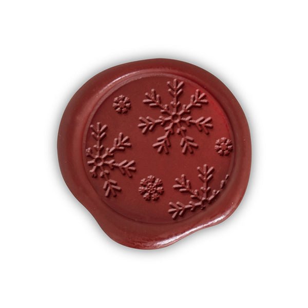 Snowflakes Adhesive Christmas Wax Seal Stickers 8PK - Hand Pressed 1 1/4" - Nostalgic Impressions