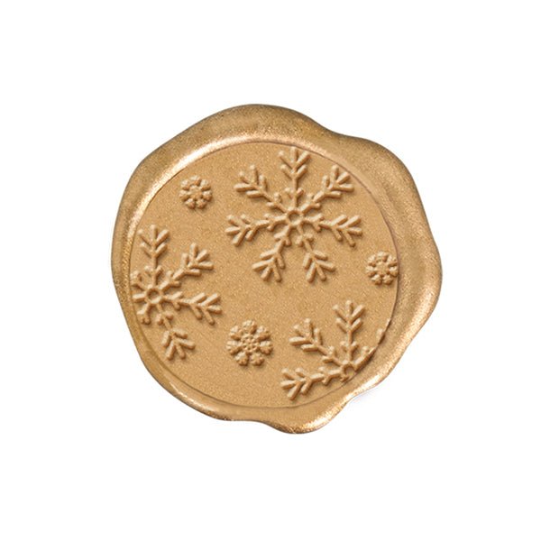 Snowflakes Adhesive Christmas Wax Seal Stickers 8PK - Hand Pressed 1 1/4" - Nostalgic Impressions