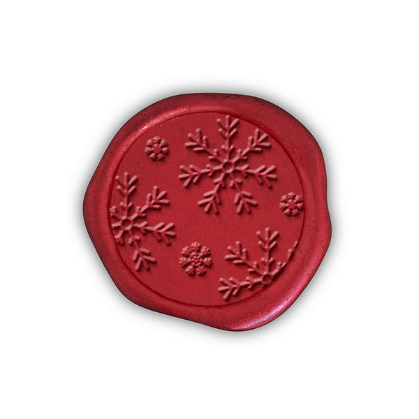 Snowflakes Adhesive Christmas Wax Seal Stickers 8PK - Hand Pressed 1 1/4"