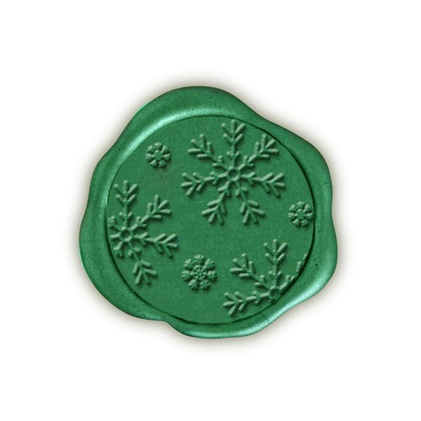 Snowflakes Adhesive Christmas Wax Seal Stickers 8PK - Hand Pressed 1 1/4" - Nostalgic Impressions