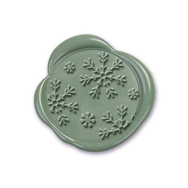 Snowflakes Adhesive Christmas Wax Seal Stickers 8PK - Hand Pressed 1 1/4" - Nostalgic Impressions