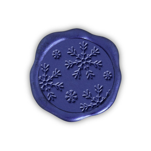 Snowflakes Adhesive Christmas Wax Seal Stickers 8PK - Hand Pressed 1 1/4"