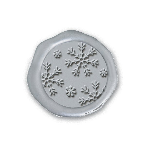 Snowflakes Adhesive Christmas Wax Seal Stickers 8PK - Hand Pressed 1 1/4" - Nostalgic Impressions