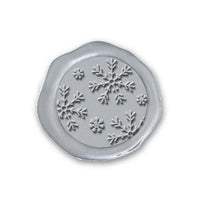 Snowflakes Adhesive Christmas Wax Seal Stickers 8PK - Hand Pressed 1 1/4" - Nostalgic Impressions