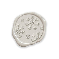 Snowflakes Adhesive Christmas Wax Seal Stickers 8PK - Hand Pressed 1 1/4" - Nostalgic Impressions