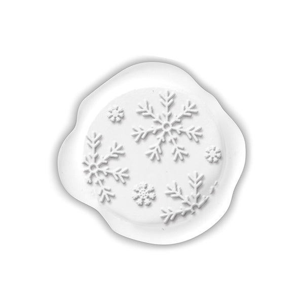 Snowflakes Adhesive Christmas Wax Seal Stickers 8PK - Hand Pressed 1 1/4" - Nostalgic Impressions