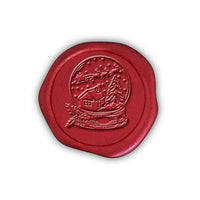 Snow Globe Adhesive Christmas Wax Seal Stickers 8PK - Hand Pressed 1 1/4" - Nostalgic Impressions