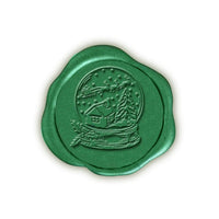Snow Globe Adhesive Christmas Wax Seal Stickers 8PK - Hand Pressed 1 1/4" - Nostalgic Impressions